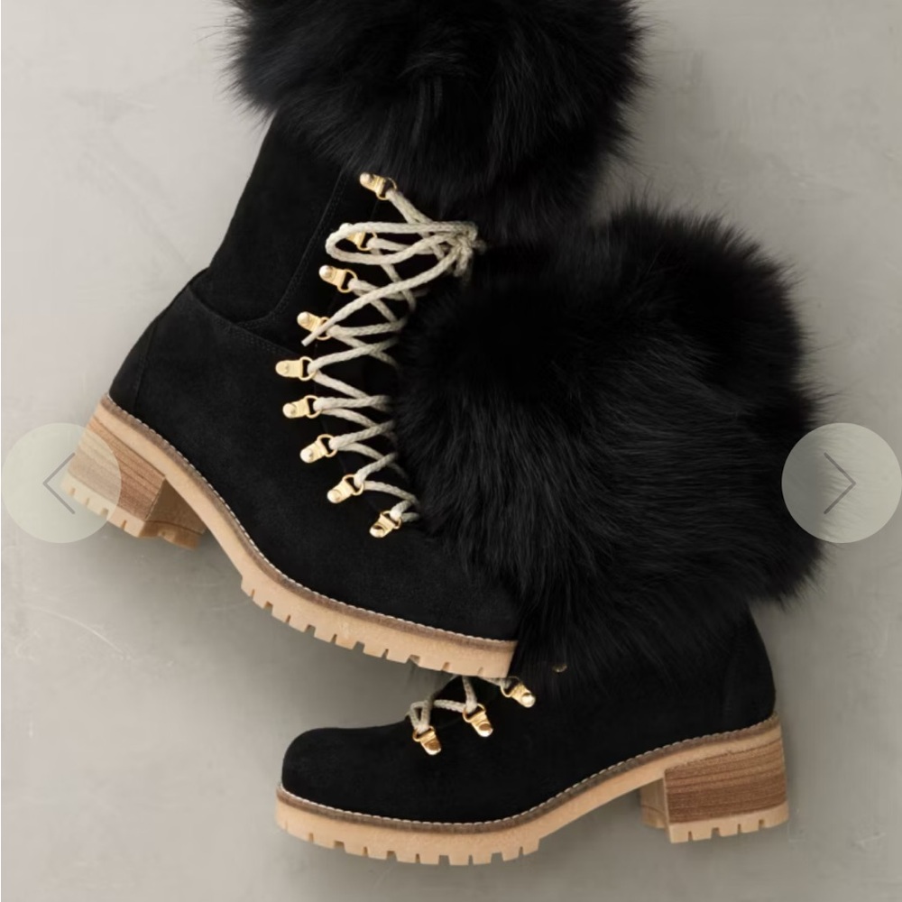 Wool lined fur boots